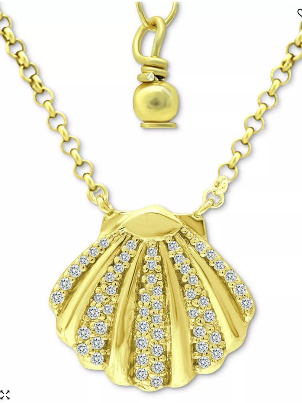 Giani Bernini Cubic Zirconia Clam Shell Pendant Necklace in 18k Gold-Plated